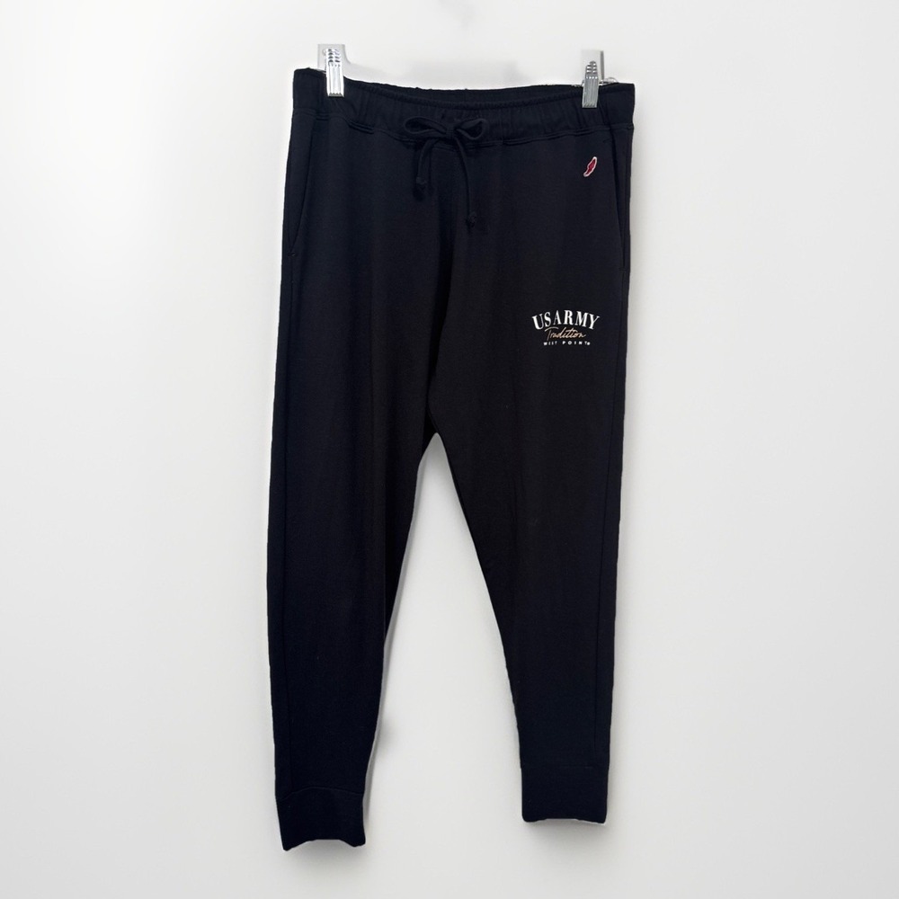 League 91 US Army West Point Women Joggers Pants M Black Lightweight Tapered Leg